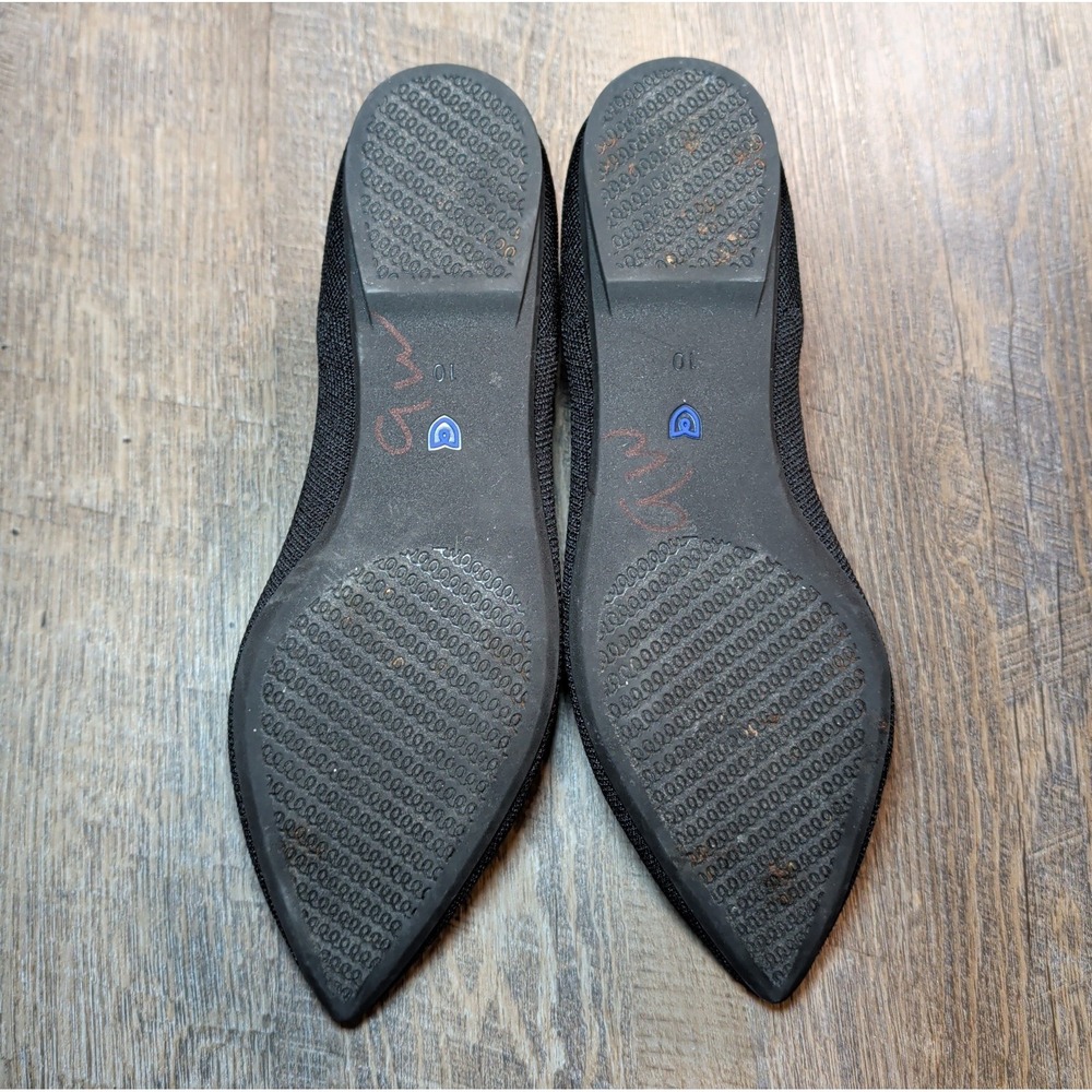 Rothy's The Point II Ballet Flat Black Knit Women Size 10 With In Love Insoles - Picture 11 of 13